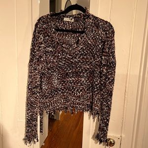 Neutral cropped knit sweater